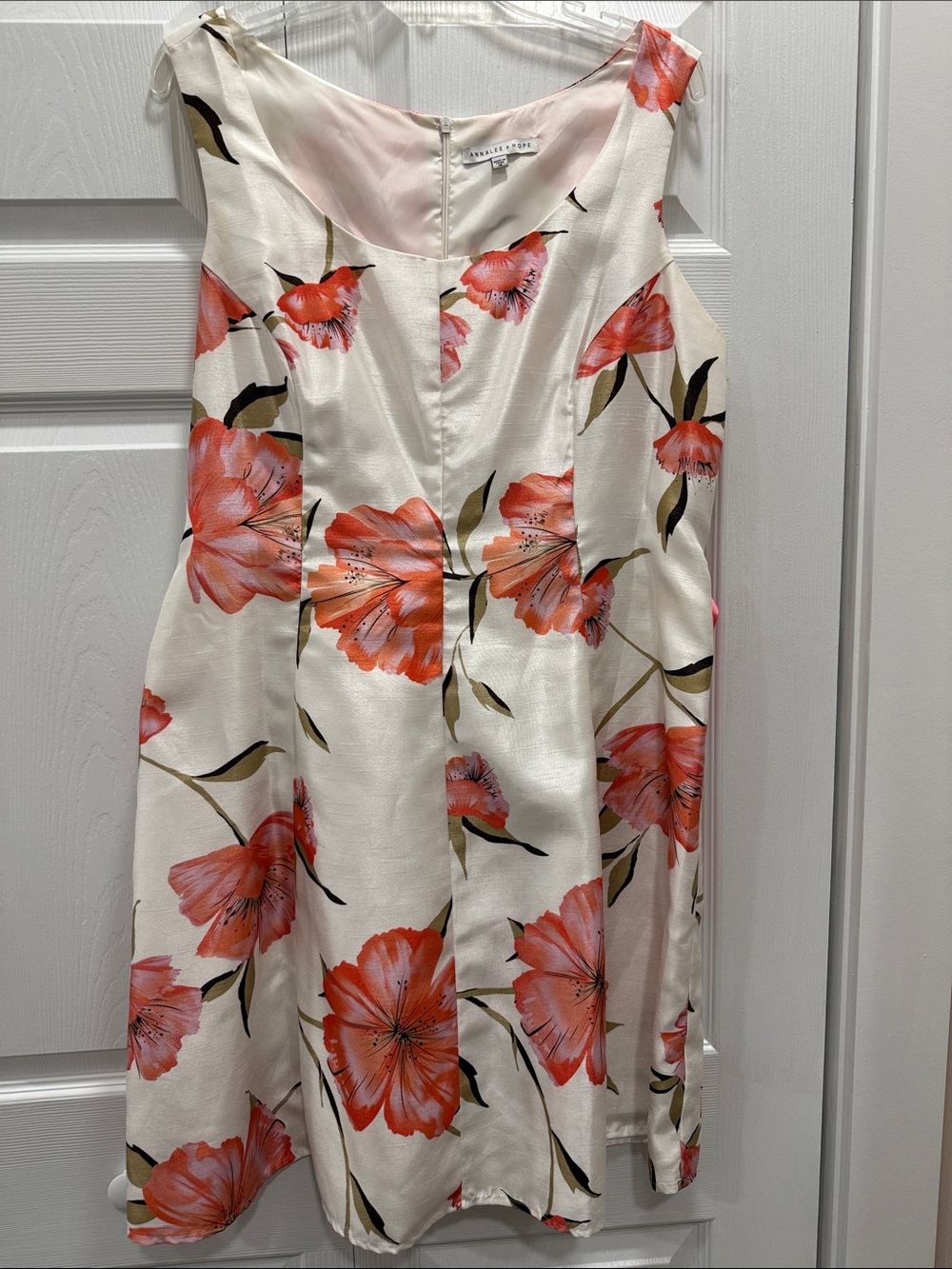 Annalee+Hope Coral Floral Sleeveless Fit & Flare Dress with Topper/Shrug Size 14